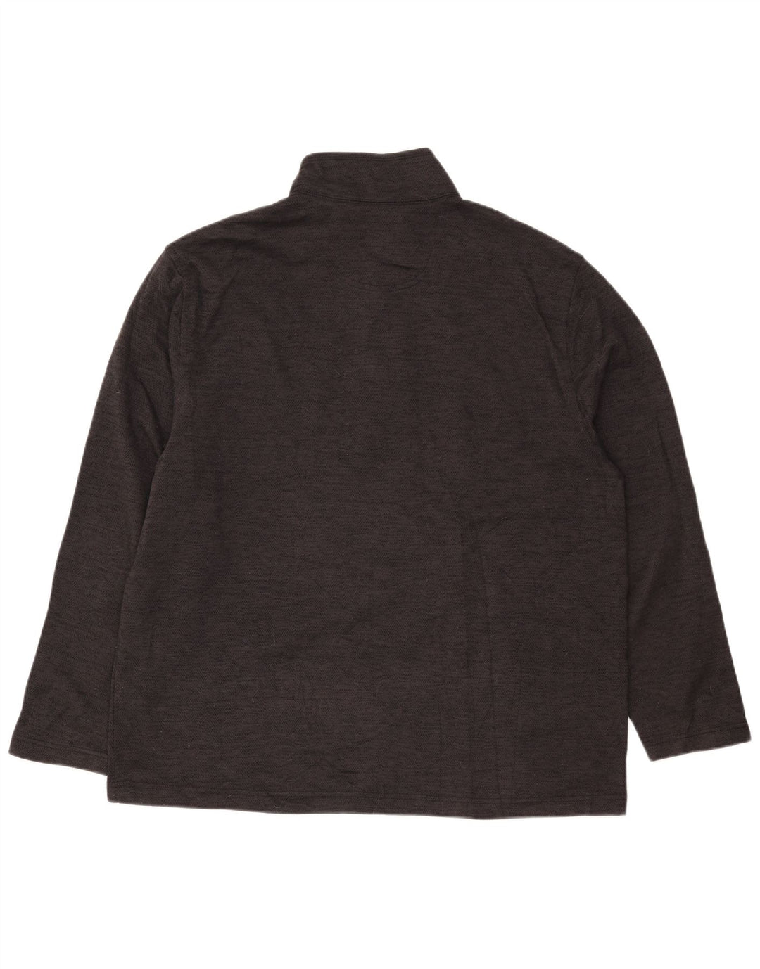 IZOD Mens Button Neck Sweatshirt Jumper XL Grey Herringbone Polyester