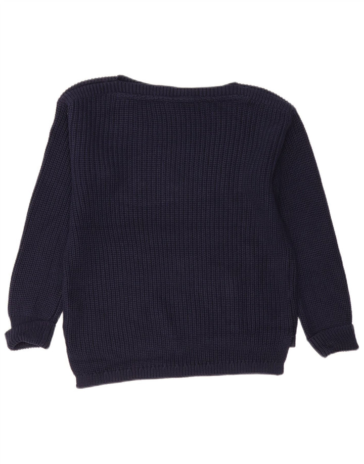 Marks & Spencer Womens Crew Neck Jumper Sweater UK 14 Medium Navy Blue