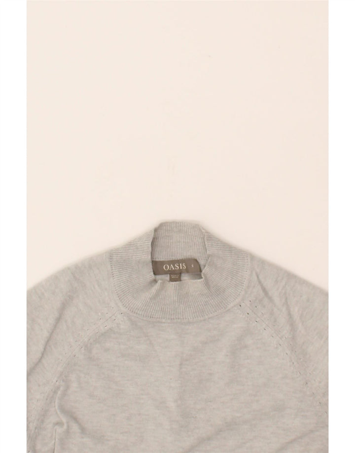 OASIS Womens Turtle Neck Jumper Sweater UK 10 Small Grey Viscose Vintage Oasis and Second-Hand Oasis from Messina Hembry 