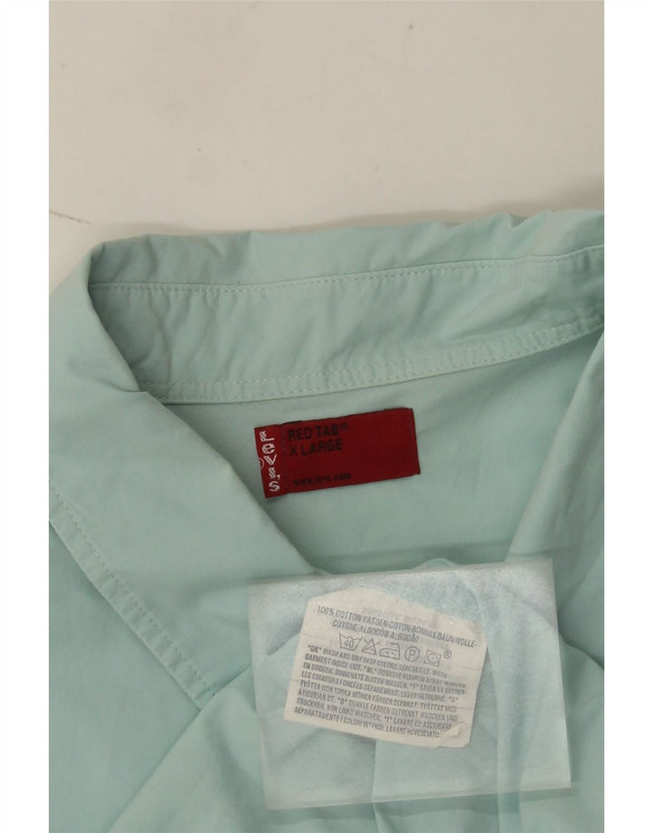 Levi's Mens Short Sleeve Shirt XL Blue Cotton