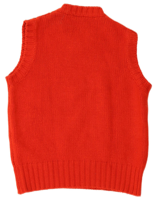 Sisley Womens Vest Tank Top UK 16 Large Red Argyle/Diamond