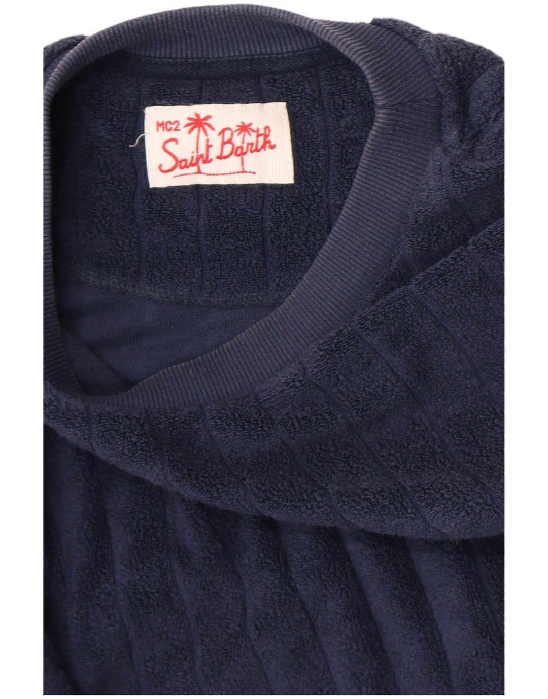 MC2 SAINT BARTH  Mens Fleece Jumper Medium Navy Blue Cotton