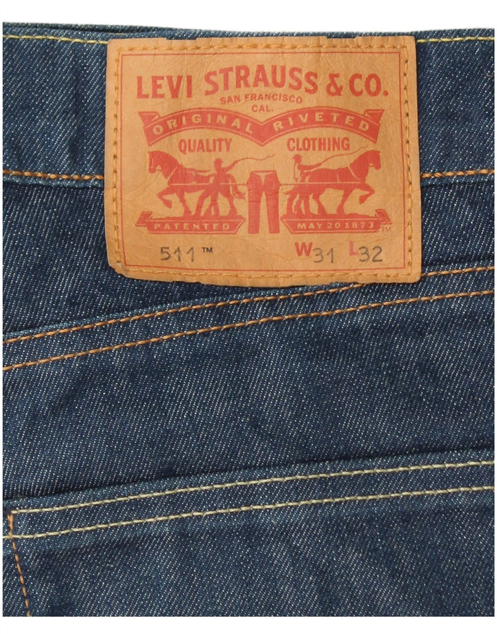 LEVI'S Womens 511 Slim Jeans W31 L32 Blue Cotton
