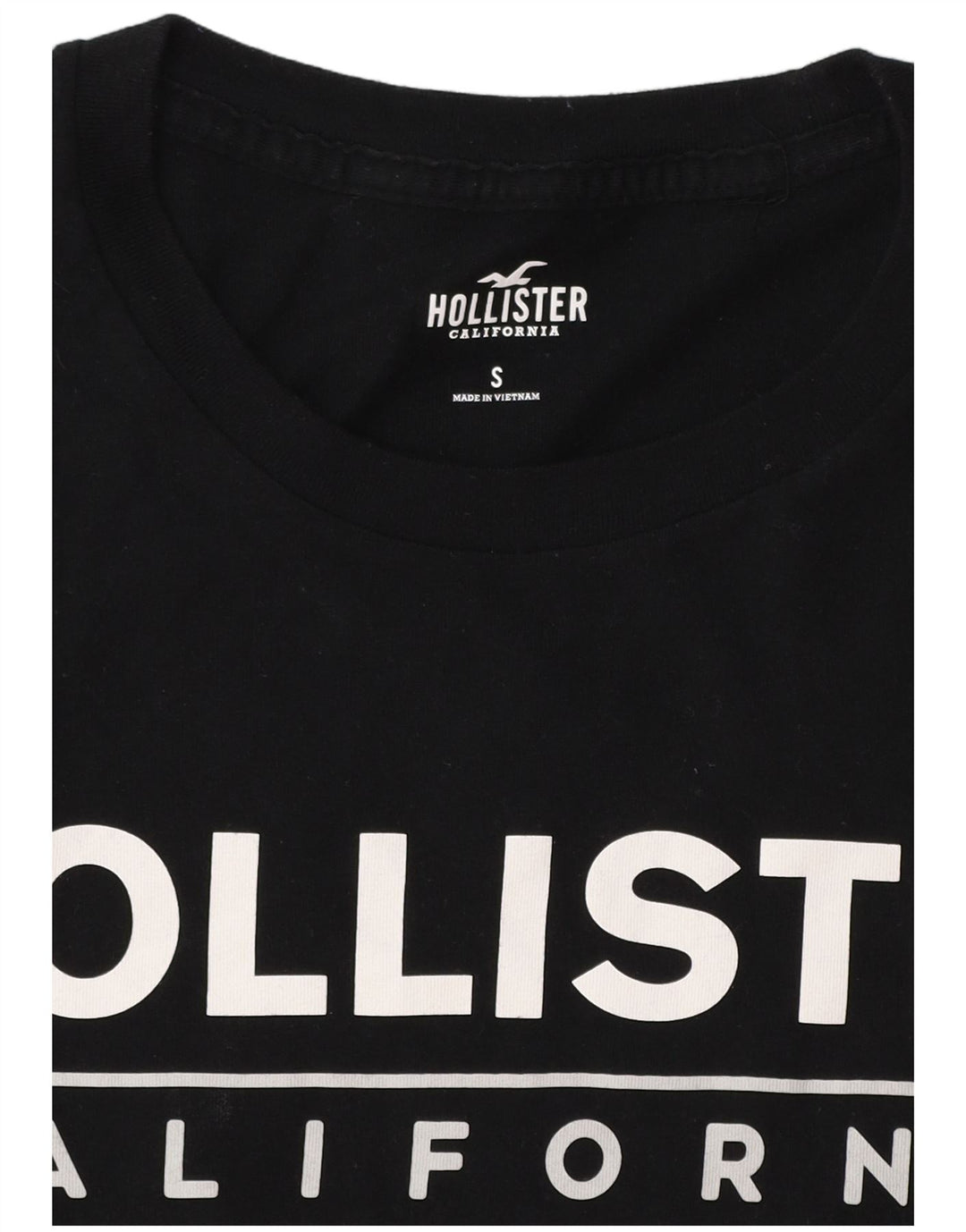 HOLLISTER Mens Graphic T-Shirt Top Small Black Colourblock