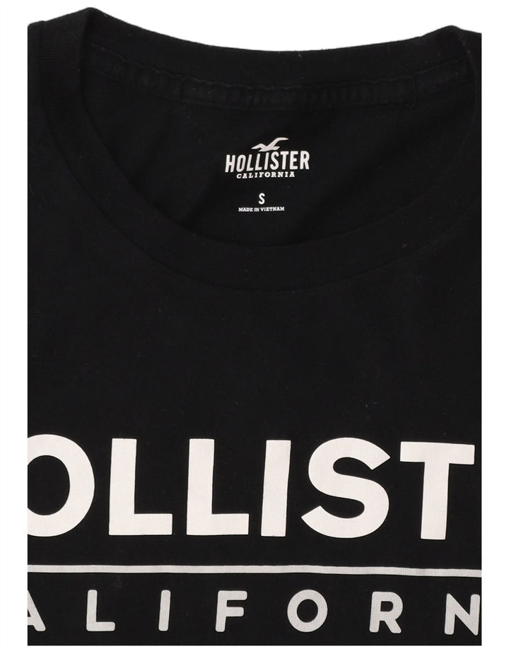 HOLLISTER Mens Graphic T-Shirt Top Small Black Colourblock