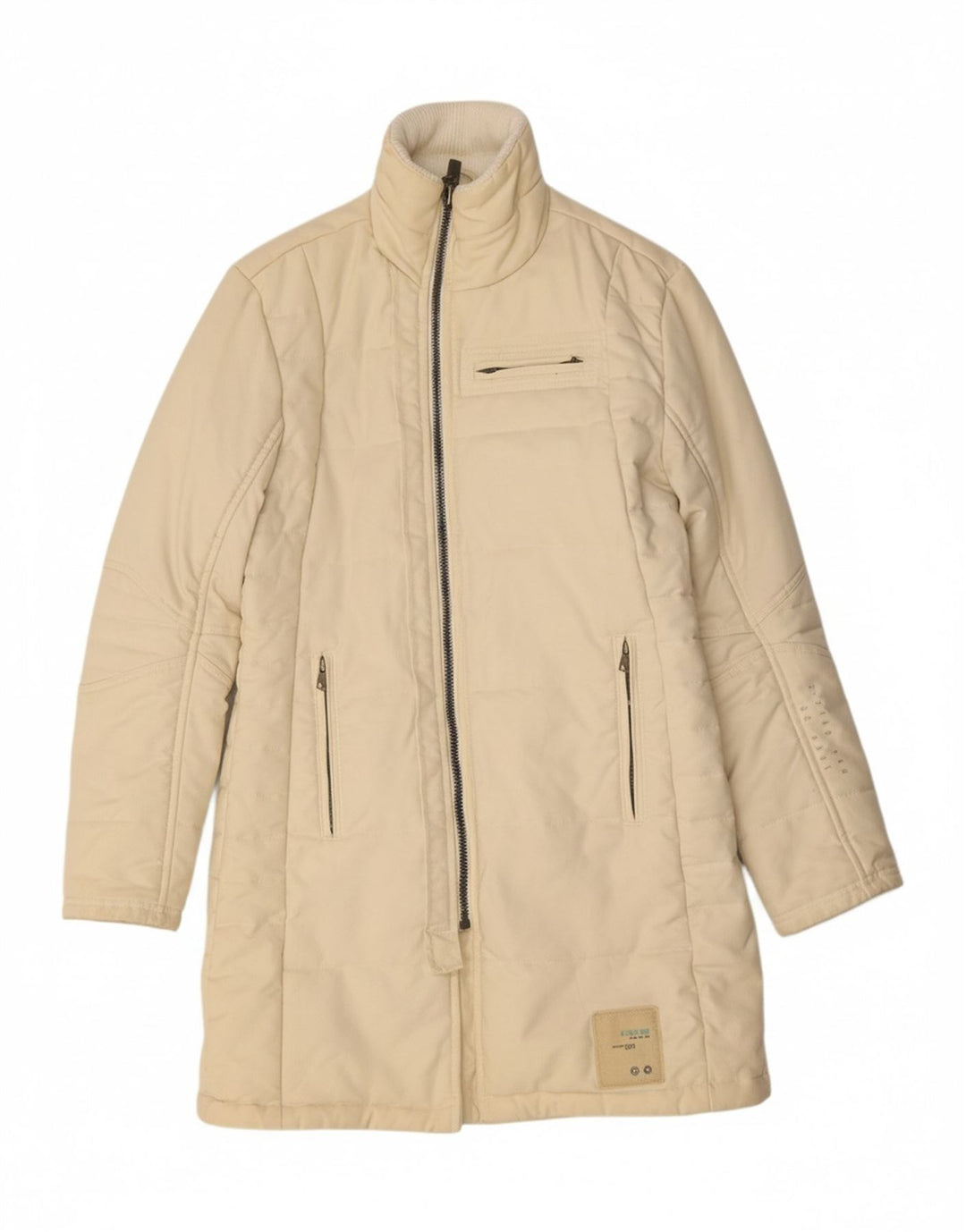 G-STAR Womens Padded Coat UK 14 Medium Off White Cotton Vintage G-Star and Second-Hand G-Star from Messina Hembry 