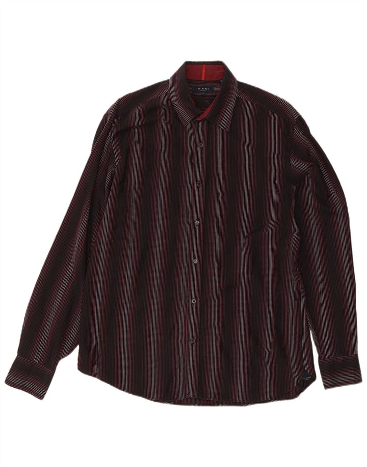 Ted Baker Mens Shirt Size 5 XL Black Striped