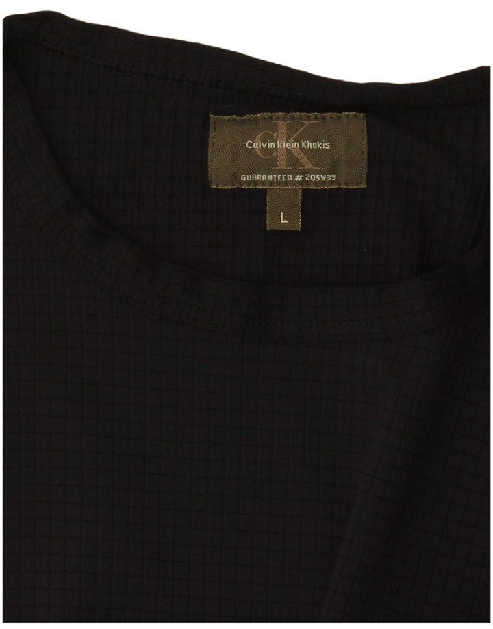 Calvin Klein Womens Khakis T-Shirt Top UK 14 Large Black