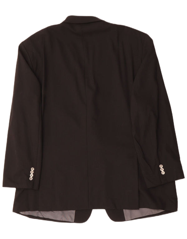 CALVIN KLEIN Mens 2 Button Blazer Jacket IT 54 2XL Black Wool