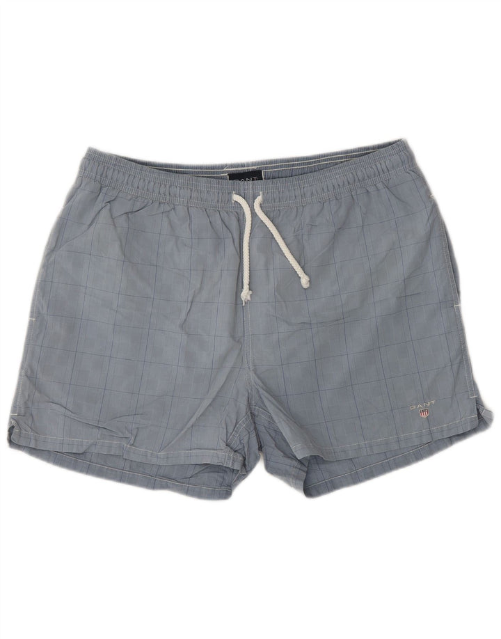Gant Mens Swimming Shorts Medium  Blue Check
