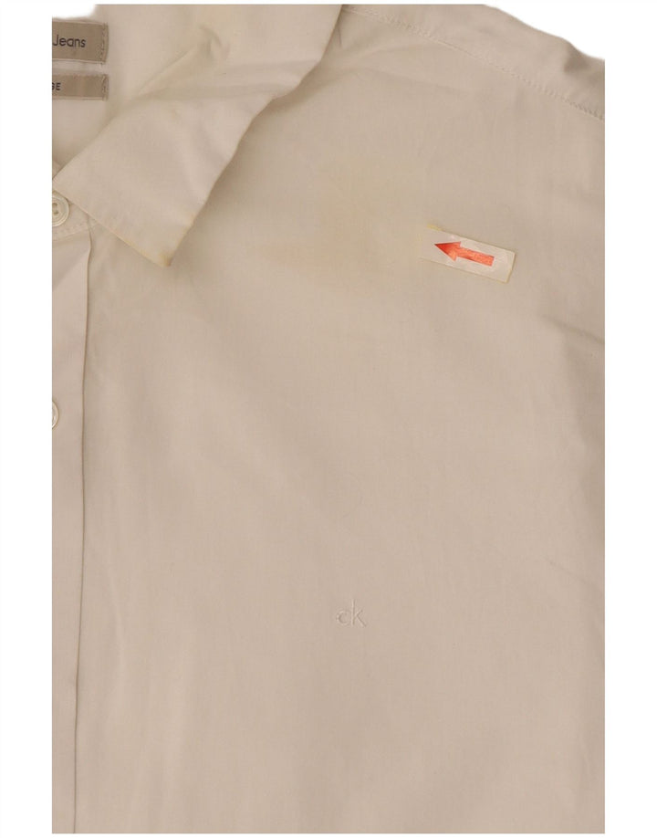 Calvin Klein Jeans Mens Shirt XL White Cotton