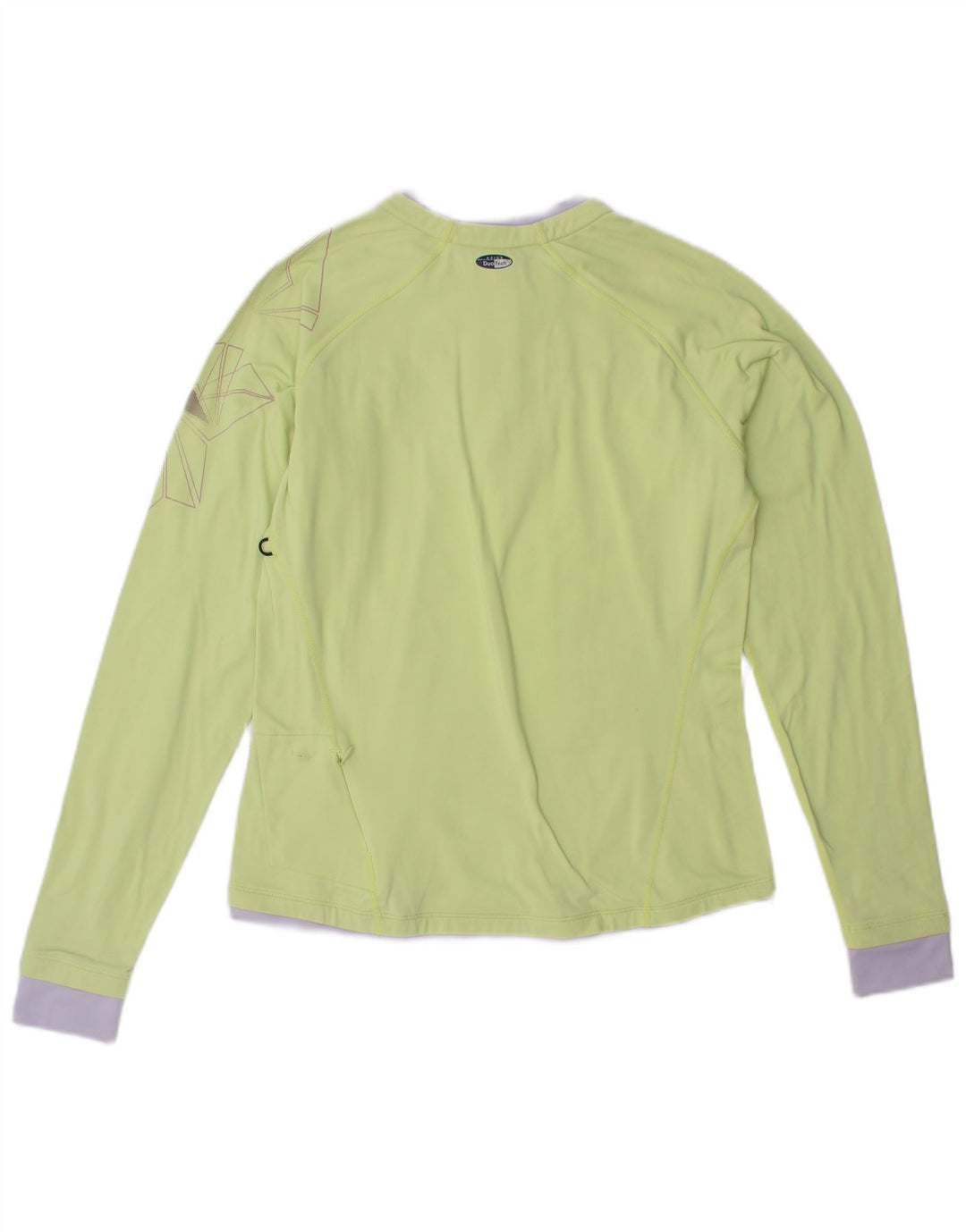 ASICS Womens Graphic Pullover Tracksuit Top UK 10 Small Green Colourblock