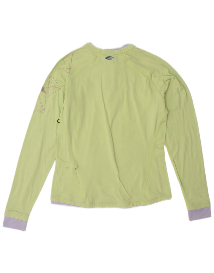 ASICS Womens Graphic Pullover Tracksuit Top UK 10 Small Green Colourblock