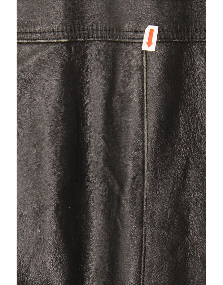 MASTERPELLE Mens Leather Jacket UK 44 2XL Black Leather