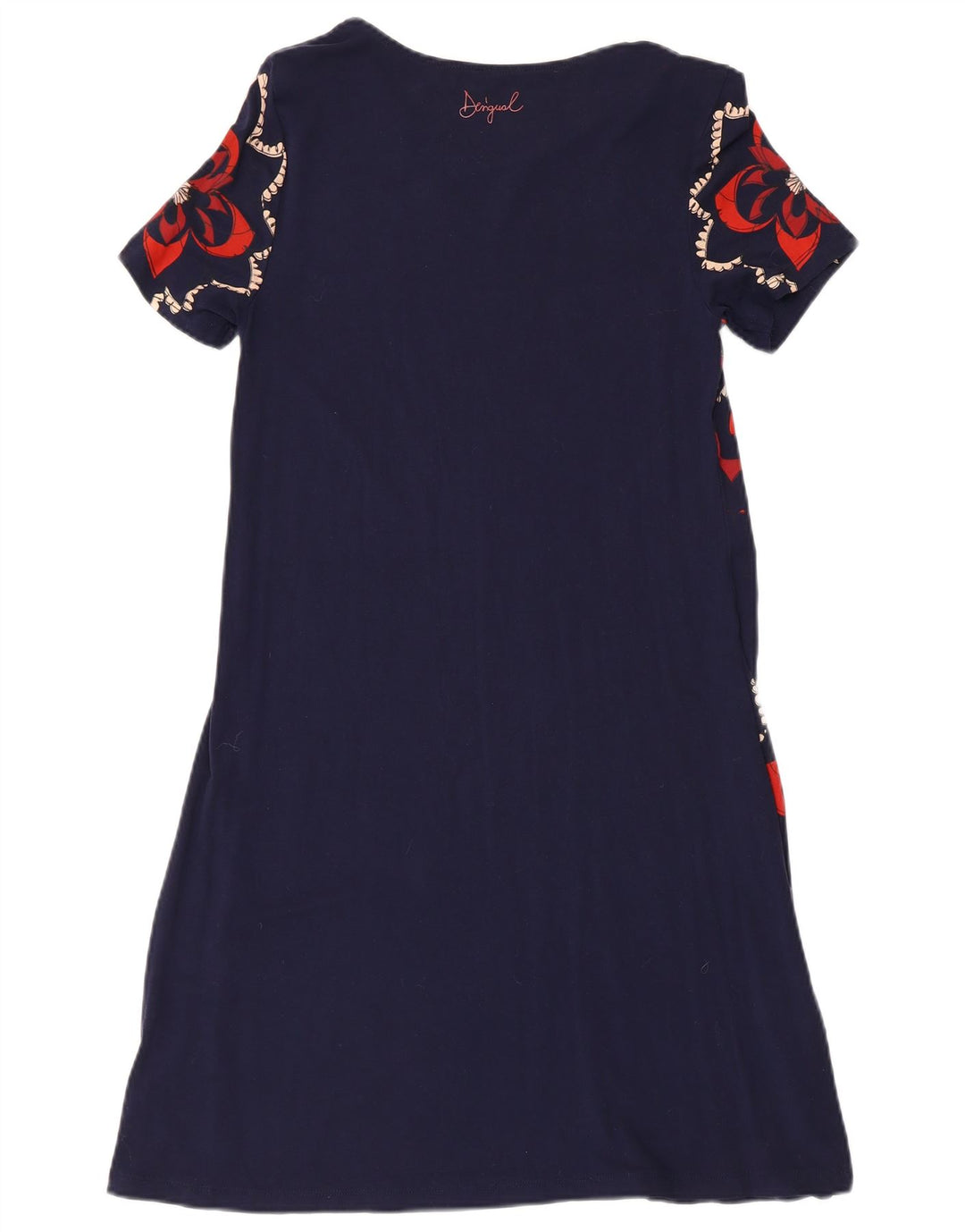 DESIGUAL Womens A-Line Dress UK 8 Small Navy Blue Floral Viscose