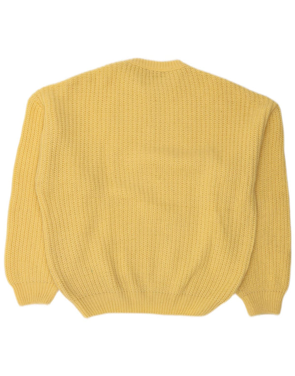 STEFANEL Mens Crew Neck Jumper Sweater XL Yellow Wool