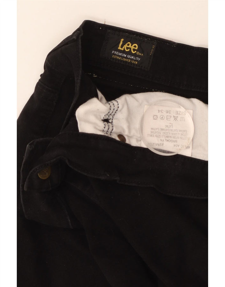 Lee Mens Brooklyn Straight Jeans W36 L28 Black Cotton