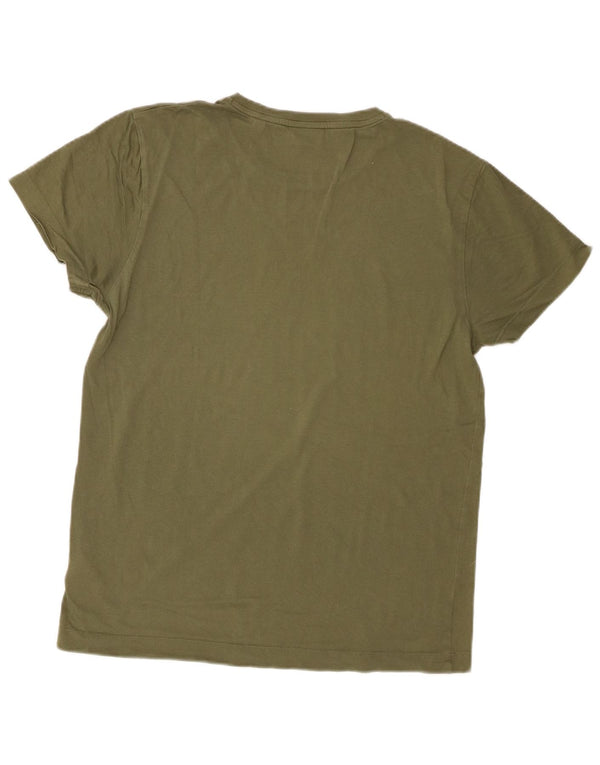Gant Mens Graphic T-Shirt Top Medium Khaki Cotton