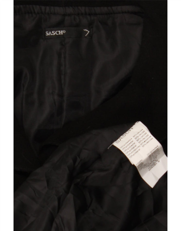 SASCH Womens Overcoat UK 12 Medium Black Polyester