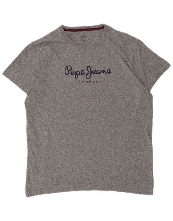 PEPE JEANS Womens Regular Graphic T-Shirt Top UK 18 XL Grey