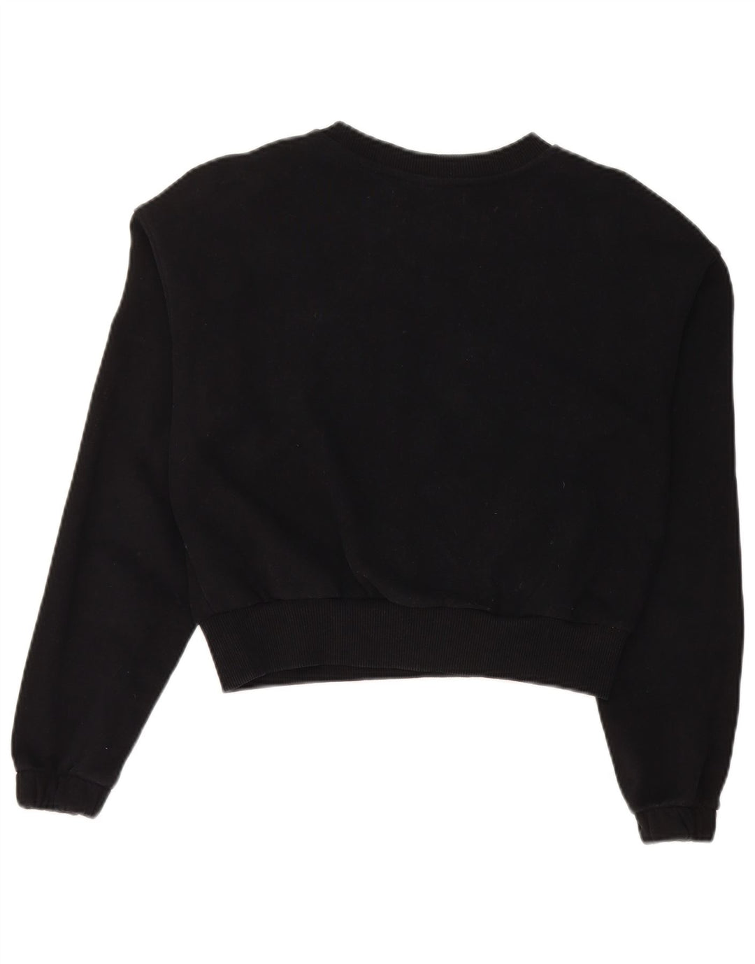 CALVIN KLEIN JEANS Womens Crop Sweatshirt Jumper UK 10 Small Black