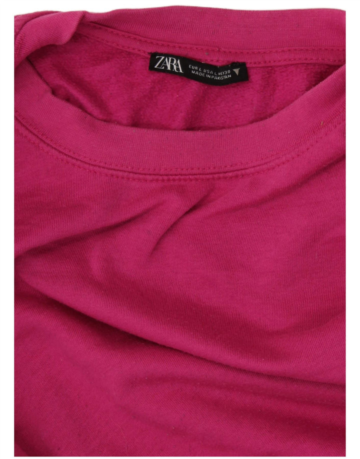 ZARA Womens Oversized Sweatshirt Jumper UK 16 Large Pink