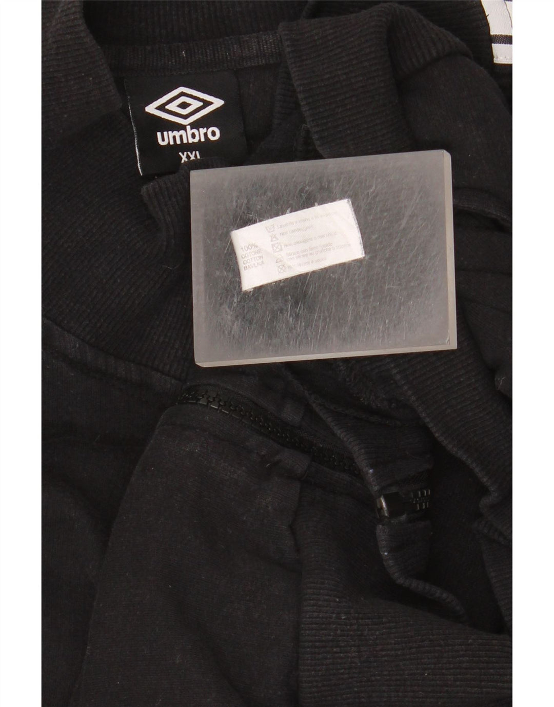 Umbro Womens Tracksuit Top Jacket UK 20 2XL Black Colourblock Cotton