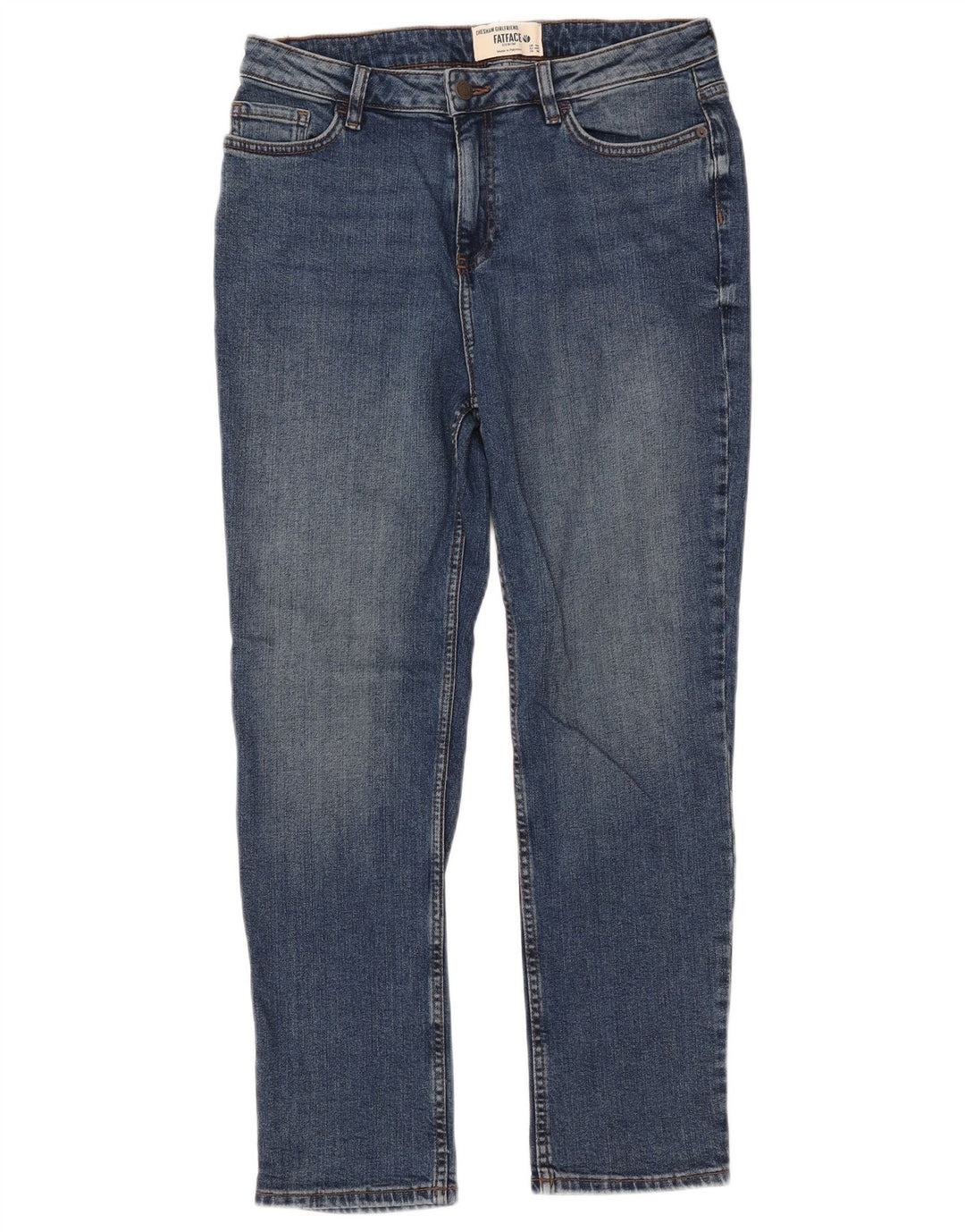 Fat Face Womens Chesham Girlfriend Slim Jeans UK 12 Medium W32 L27 Blue