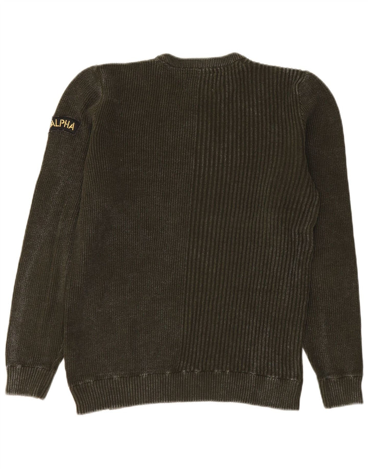 Jack & Jones Mens Crew Neck Jumper Sweater Medium Green Cotton