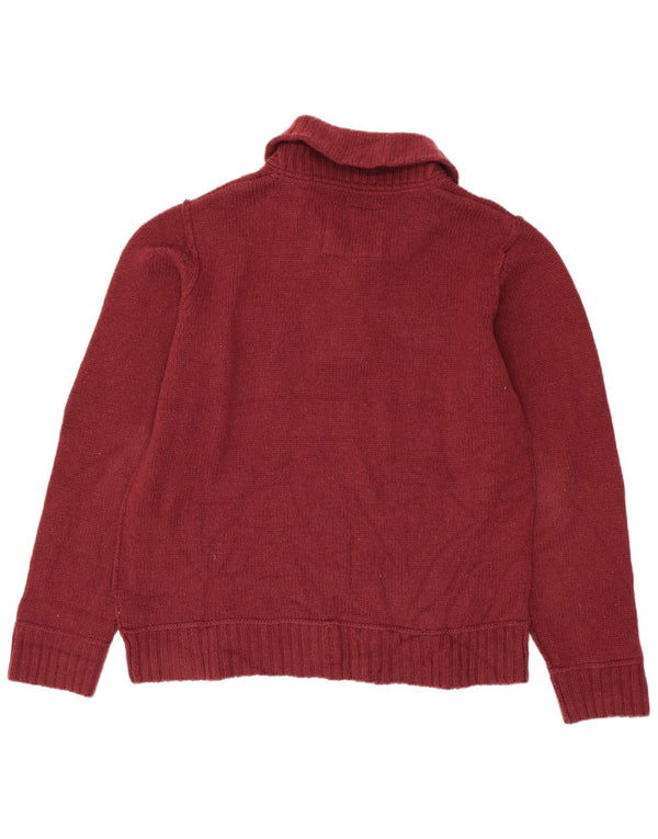 Fat Face Mens Shawl Neck Jumper Sweater Large Burgundy Acrylic