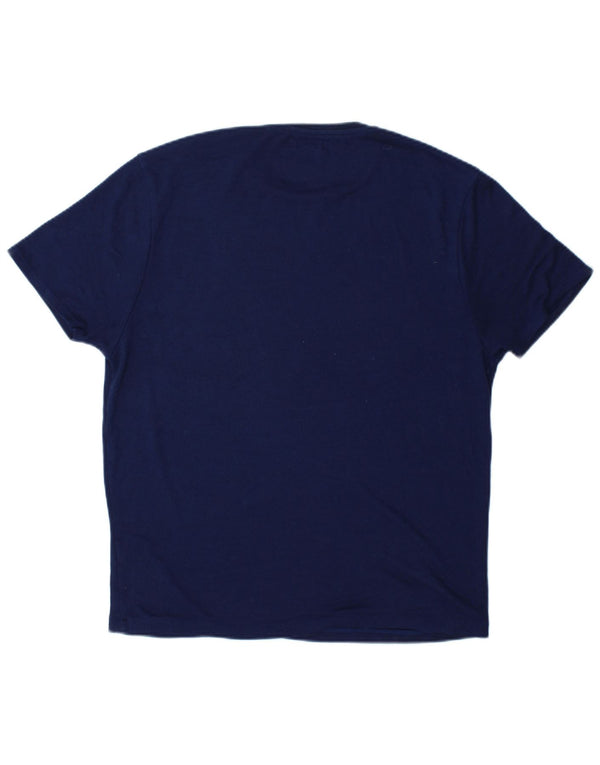 Zara Mens T-Shirt Top Large Navy Blue Polyester