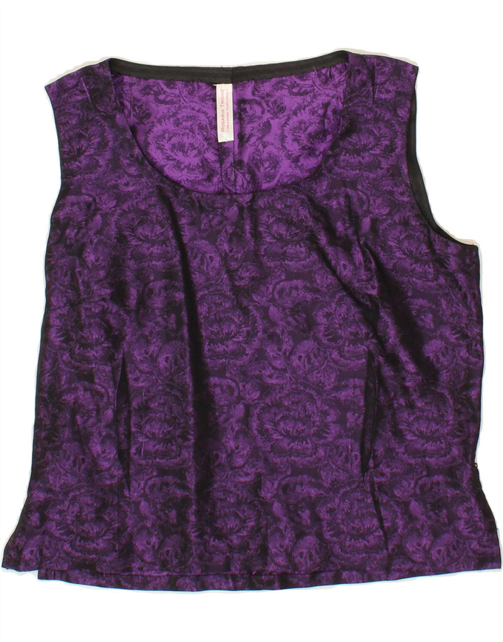 VINTAGE Womens 2 Piece Set UK 14 Medium Purple Floral Vintage Vintage and Second-Hand Vintage from Messina Hembry 