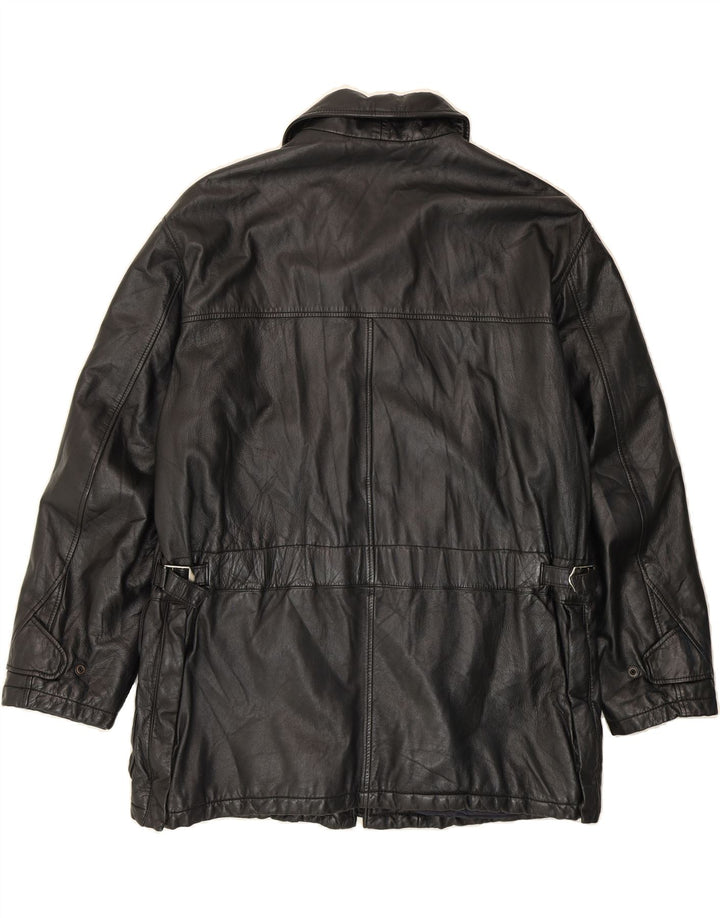 SCOUT Mens Leather Jacket UK 42 XL Black Leather Vintage Scout and Second-Hand Scout from Messina Hembry 
