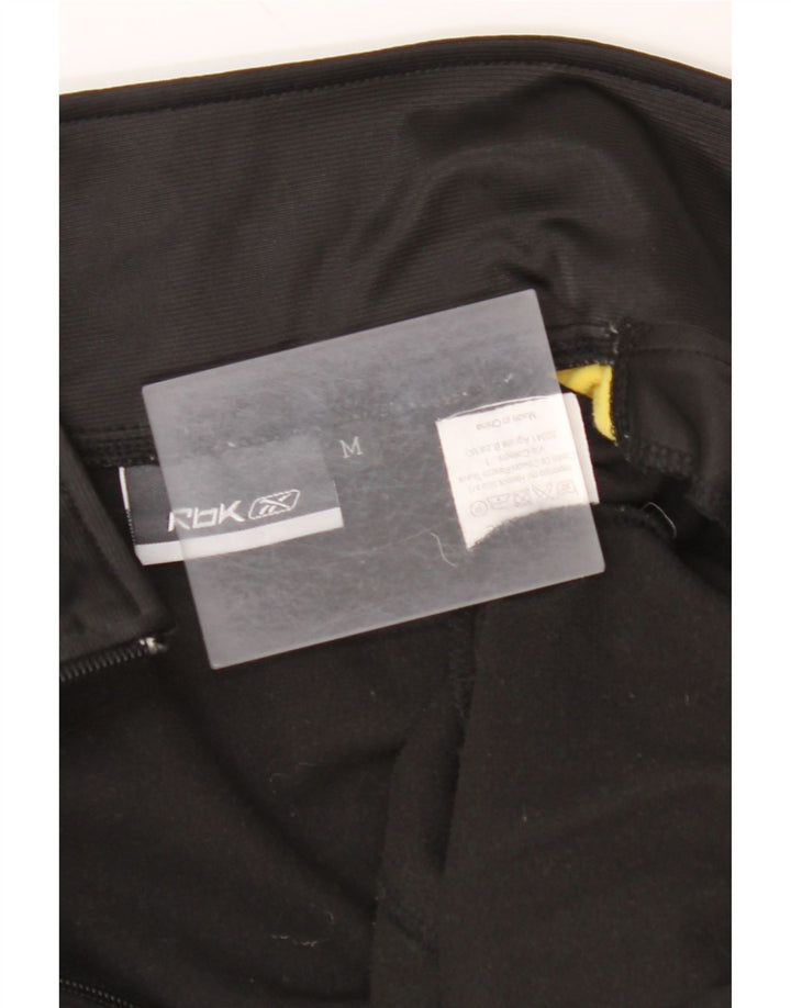 REEBOK Mens Tracksuit Top Jacket Medium Black Colourblock Polyester
