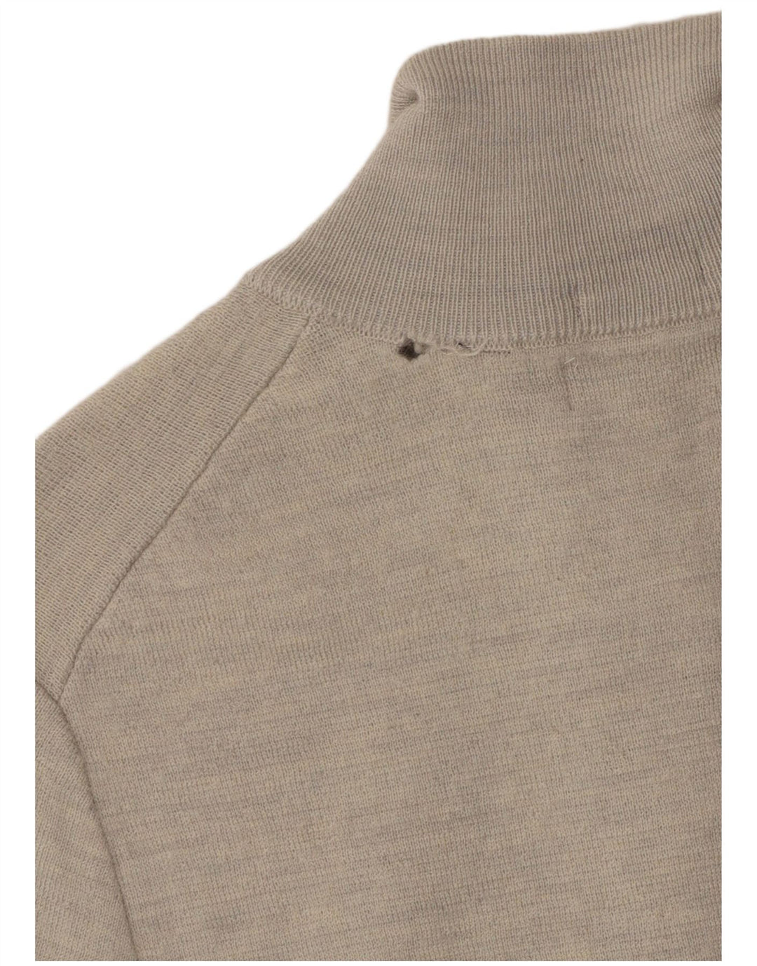 SUPERDRY Mens Zip Neck Jumper Sweater XS Grey Wool