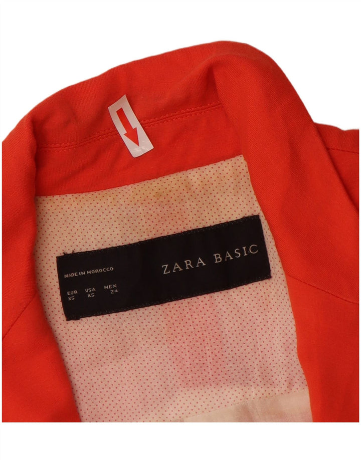 Zara Womens 1 Button Blazer Jacket UK 6 XS Orange
