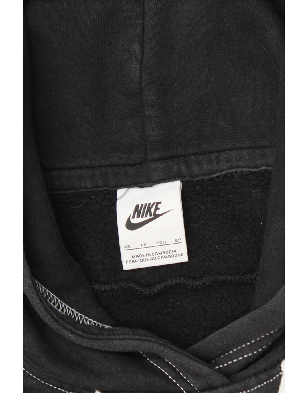 NIKE Mens Graphic Loose Fit Hoodie Jumper XS Black Cotton