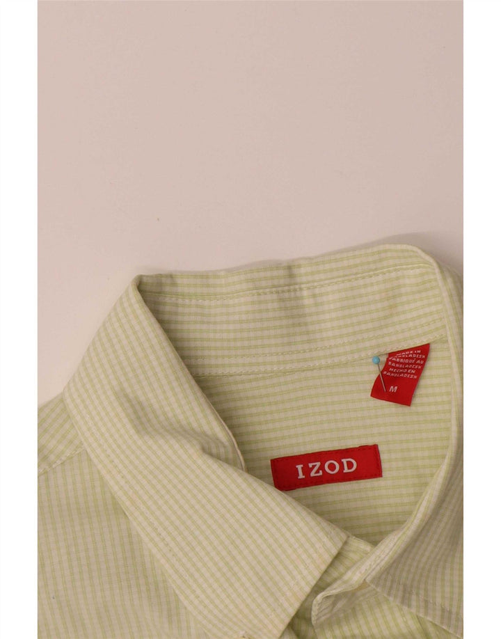 Izod Mens Shirt Medium Green Check Cotton
