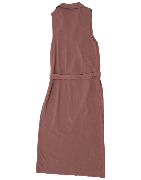 Zara Womens Sleeveless Maxi Dress UK 12 Medium Brown Viscose
