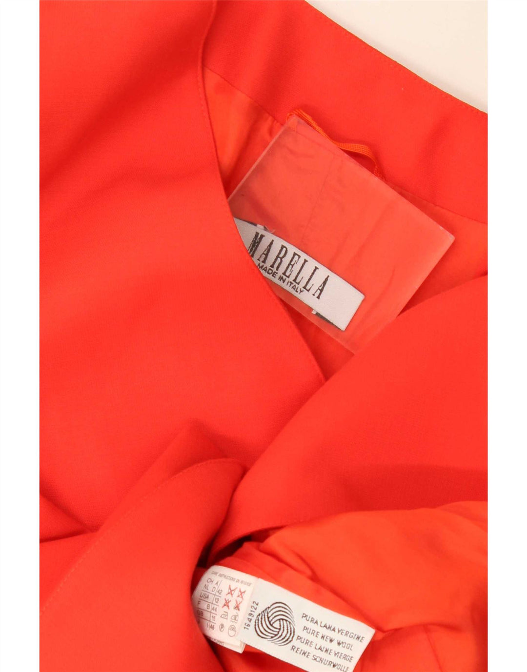 Marella Womens 2 Button Blazer Jacket UK 16 Large Orange Virgin Wool