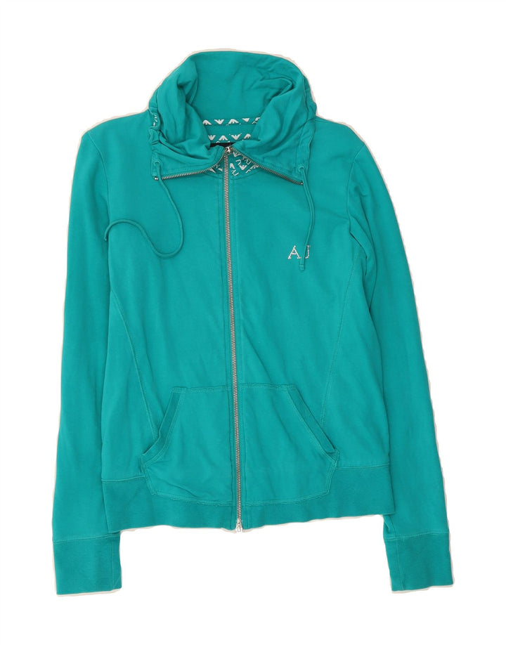 ARMANI JEANS Womens Tracksuit Top Jacket UK 12 Medium Blue Cotton Vintage Armani Jeans and Second-Hand Armani Jeans from Messina Hembry 