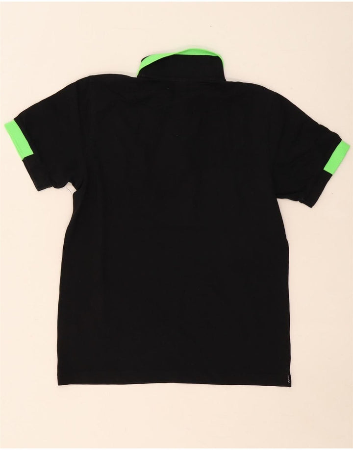 SUN68 Mens Polo Shirt Small Black Colourblock Cotton