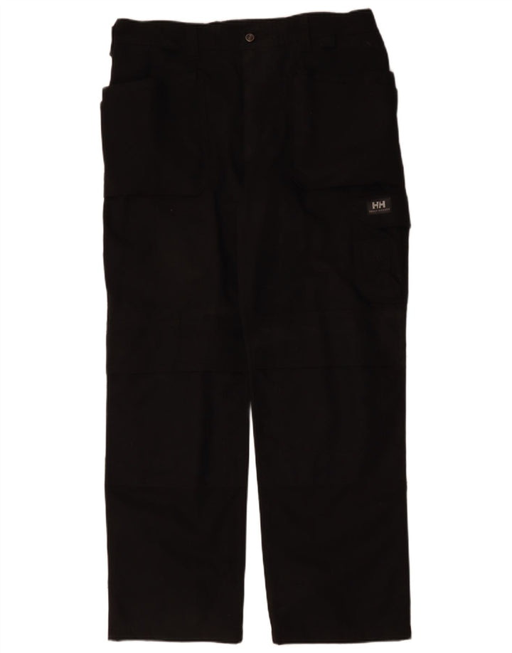HELLY HANSEN Mens Straight Cargo Trousers W38 L33  Black Cotton