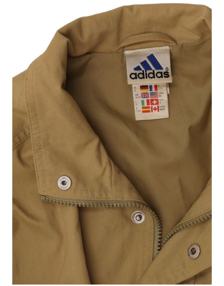 Adidas Mens Loose Fit Bomber Jacket UK 38/40 Medium Beige Cotton