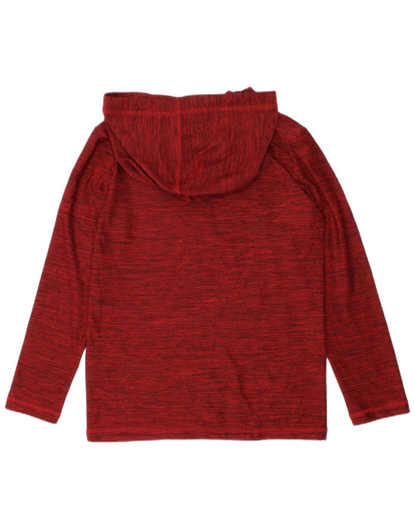 Puma Boys Hooded Graphic Top Long Sleeve 5-6 Years XS Burgundy Flecked