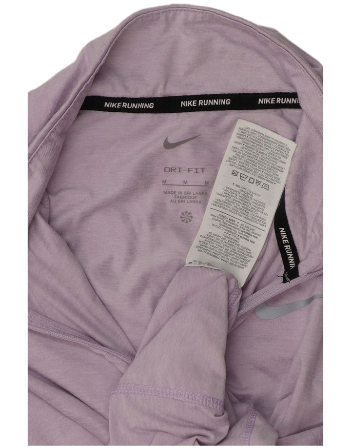Nike Womens Dri Fit Zip Neck Pullover Tracksuit Top UK 14 Medium Purple