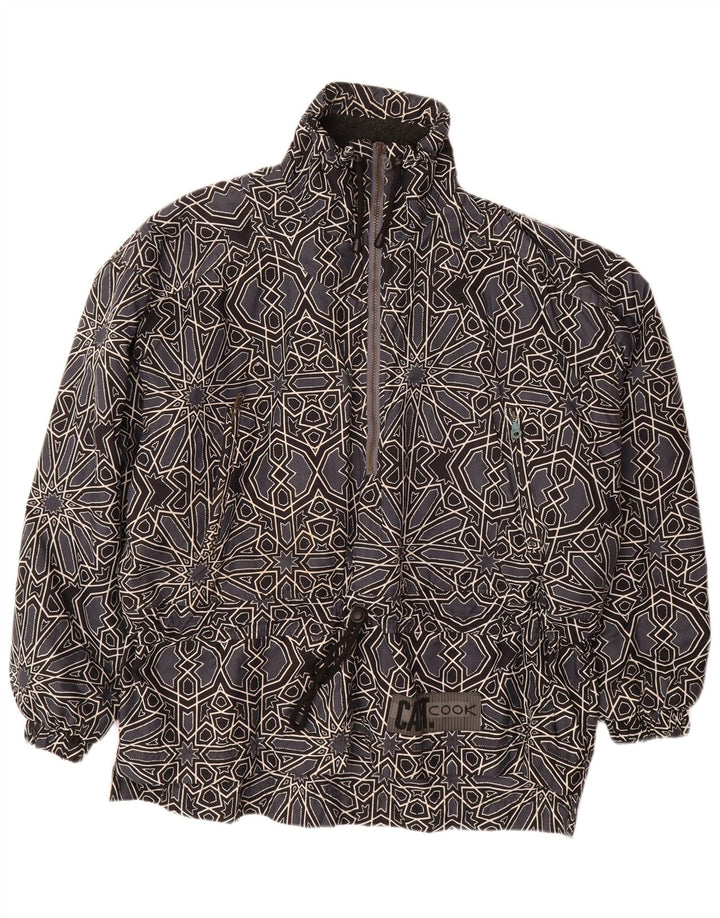 CAPT. COOK Mens Graphic Anorak Jacket UK 42 XL Grey Geometric
