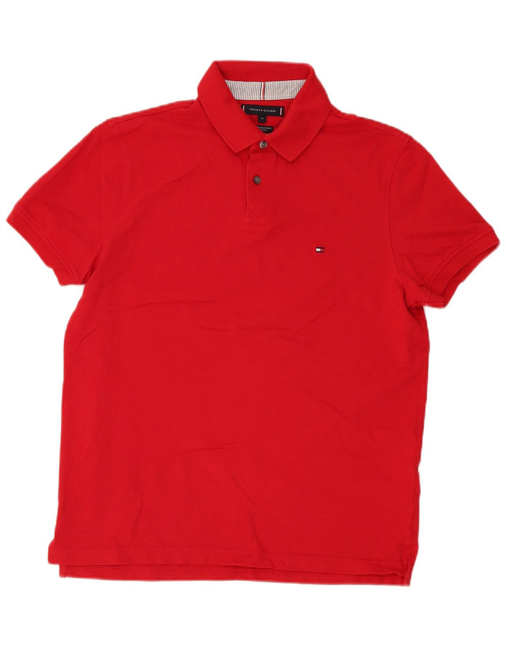 Tommy Hilfiger Mens Regular Fit Polo Shirt Medium Red Cotton