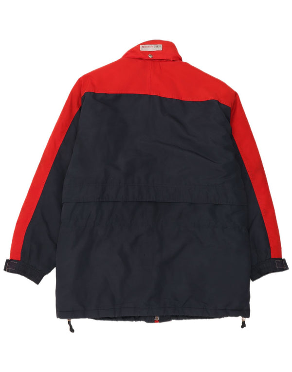 Reebok Mens Hooded Windbreaker Coat UK 40 Large Blue Colourblock Polyester