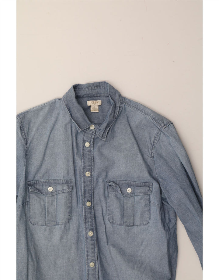 J. CREW Womens Shirt UK 10 Small Blue Cotton Vintage J. Crew and Second-Hand J. Crew from Messina Hembry 
